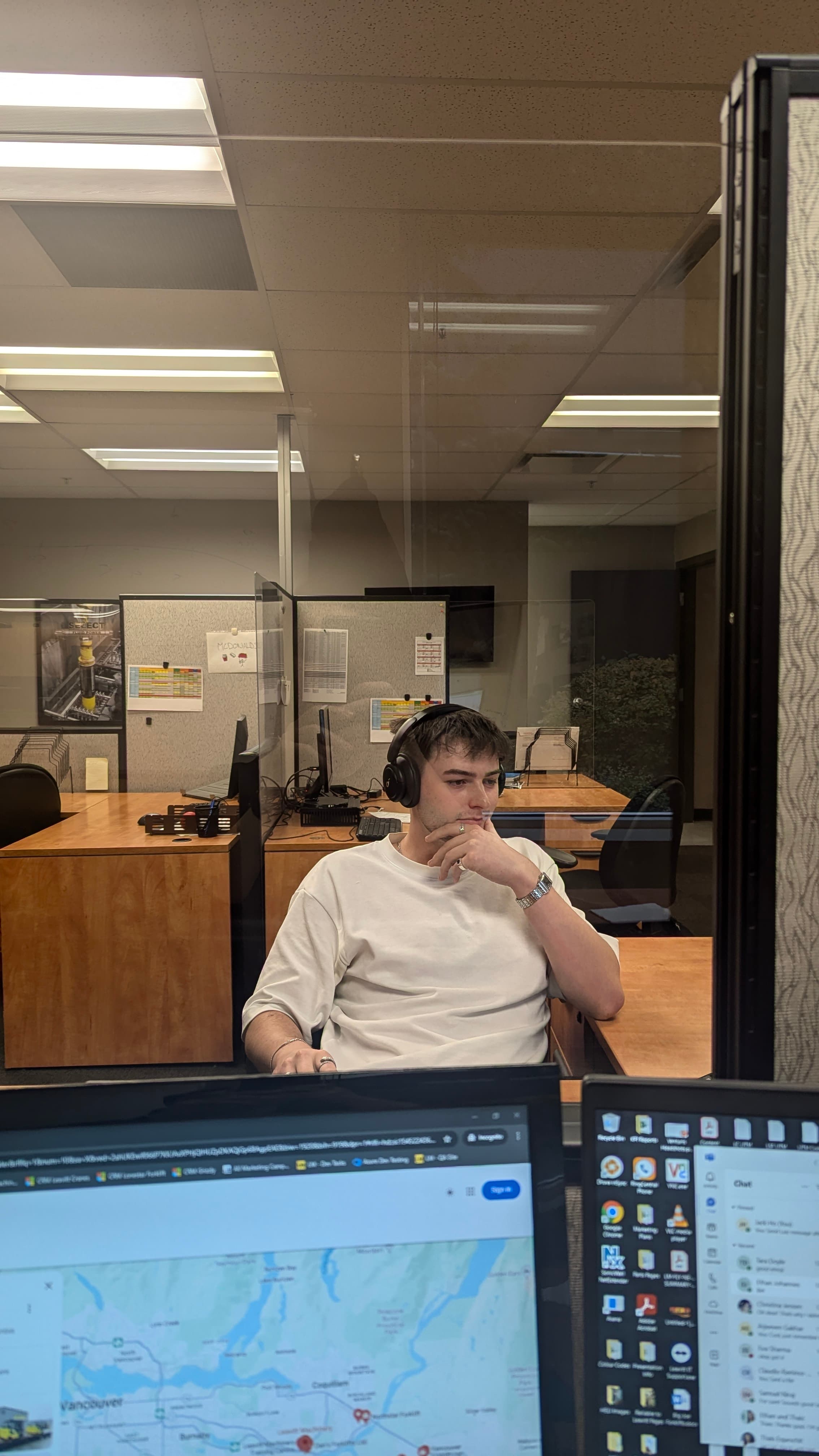 Ethan working at his desk