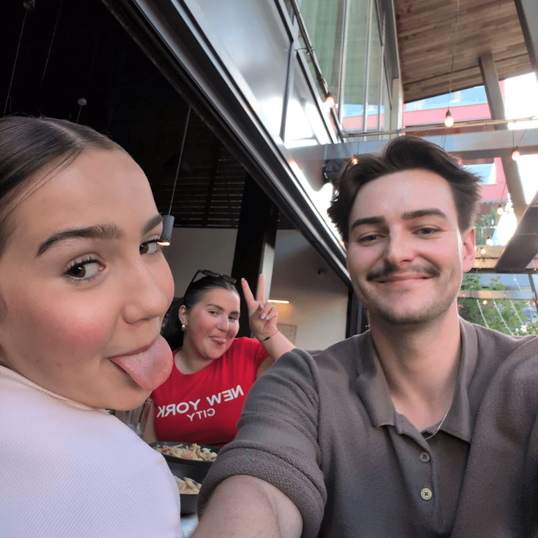 Ethan out for dinner with friends
